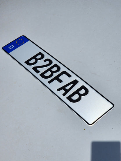 B2BFAB European License Plate