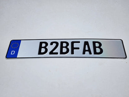 B2BFAB European License Plate