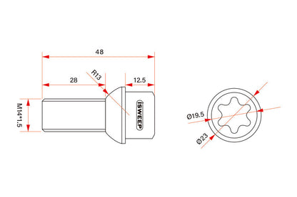 iSWEEP Titanium Wheel Lug Bolts