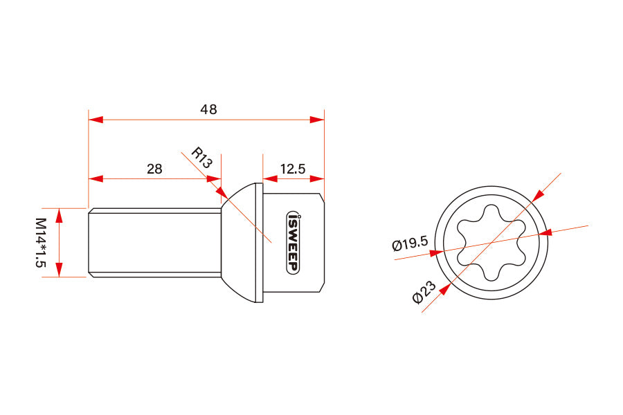 iSWEEP Titanium Wheel Lug Bolts