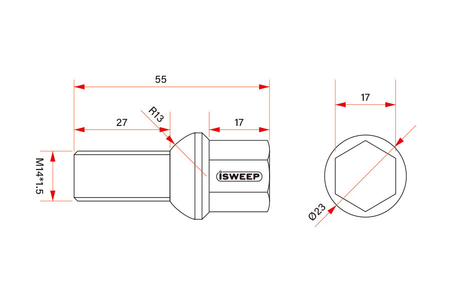 iSWEEP Titanium Wheel Lug Bolts