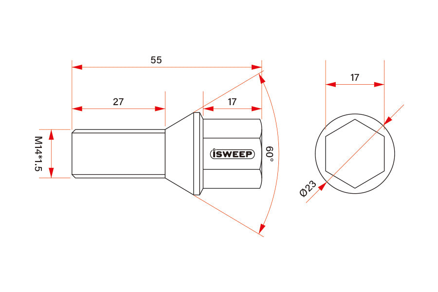 iSWEEP Titanium Wheel Lug Bolts