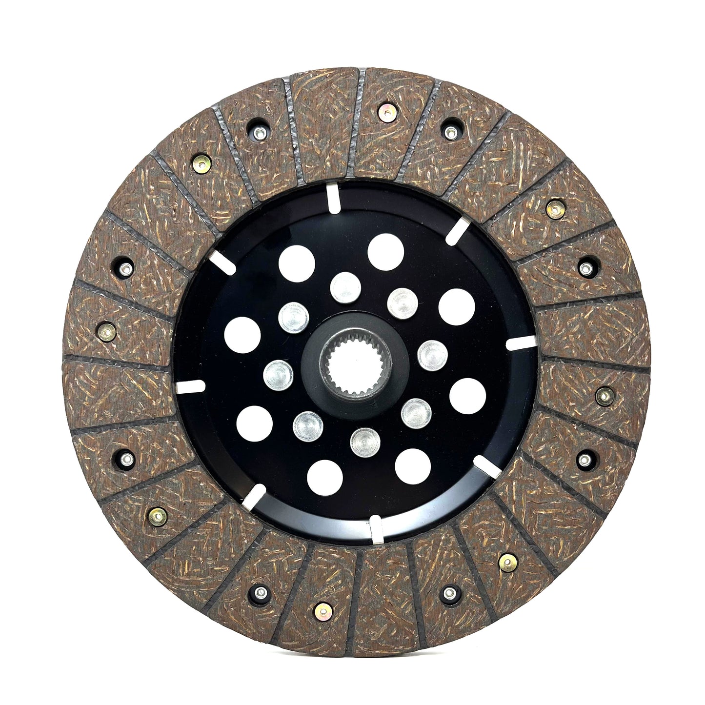 HS Tuning RSR Hybrid clutch disc with segmented sintered kevlar friction material and black unsprung hub