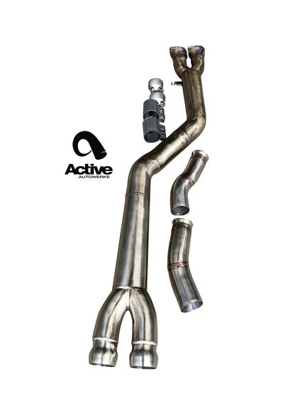 Active Autowerke X3M / X4M Signature single mid-pipe with $90 fixed price shipping in lower 48 states